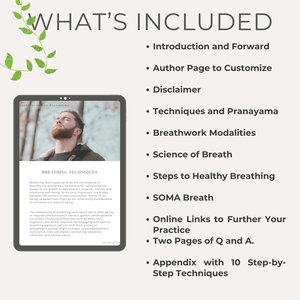 Breathwork Ebook PLR Breathing Yoga Meditation Zen SOMA Canva Holistic Wellness Relaxation Stress Relief Mindfulness Self-Care Breath MRR