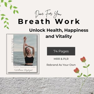 Breathwork Ebook PLR Breathing Yoga Meditation Zen SOMA Canva Holistic Wellness Relaxation Stress Relief Mindfulness Self-Care Breath MRR