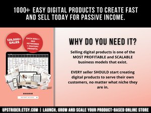 1000 Digital Products Ideas To Create And Sell Today For Passive Income, Etsy Digital Downloads Small Business Ideas and Bestsellers to Sell