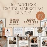 16 Faceless Digital Marketing MRR Products, Digital Marketing, Woman Digital Marketing, Faceless Marketing, DFY, Master Resell Rights