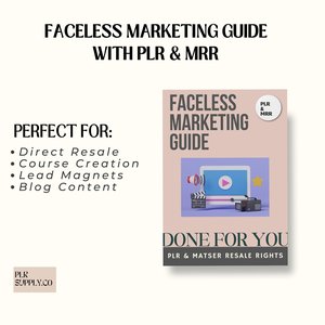 PLR Digital Products with Master Resell Rights to Sell on Etsy, MRR Done For You Faceless Reels ChatGpt Midjourney Ai Prompts PLR Planner