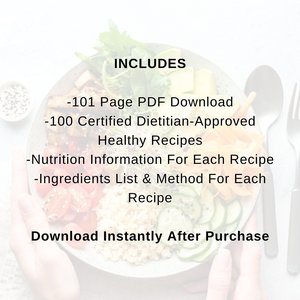 100 Healthy Recipes Ebook, Healthy Recipes, Recipe Ebook, Weekly Meal Prep, Meal Planner, Created by a Dietitian, A4, Printable PDF Download