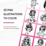 ChatGPT & Dalle3 Prompt Guide | 25 African Chibi Girl Coloring Pages | 25+ Chibi Prompts | Commercial Rights | ChatGPT prompts unlimited