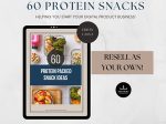 60 Protein Snacks with Resell Rights, Health Coach Lead Magnet, Nutrition Coach, Done for you, PLR ebook, Wellness Coach, Protein snacks