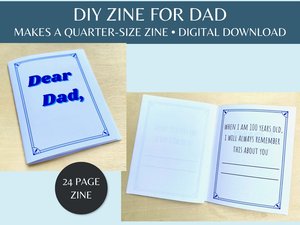 Personalized gift for dad Keepsake gift for Father’s Day DIY dad zine all about dad book handmade booklet for Father’s Day Dad’s birthday