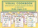 Bundle Kids Recipe Book, Preschool Cookbook Printable, Birthday Gift for Granddaughter, Montessori Homeschool Baking Activity for 2 Year Old