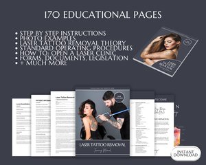 Laser Tattoo Removal Training Manual, Tattoo Removal Guide, Laser Tattoo Training Manual, Laser Clinic Tattoo Removal Course, Edit in Canva