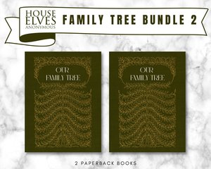 Family Tree Book BUNDLE 2 - Get 2 paperback genealogy notebooks, and 2 Beautiful Family Tree Chart JPGs to print as many times as you like