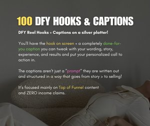 100 Done-For-You Instagram Reel Hooks and Captions | Grow your Social Media | Fully Editable Canva Template with MRR & PLR