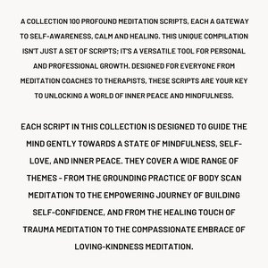 Guided Meditation Scripts 100 Bundle | Mindfulness Breathwork Therapy Tool Worksheet | Yoga Chakra Stress Breathing Anxiety Affirmations Pdf