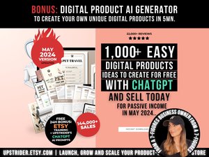 1000 Digital Products Ideas To Create And Sell Today For Passive Income, Etsy Digital Downloads Small Business Ideas and Bestsellers to Sell