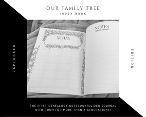 Family Tree Book BUNDLE 2 - Get 2 paperback genealogy notebooks, and 2 Beautiful Family Tree Chart JPGs to print as many times as you like