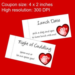 Printable Love Coupons Book for Him and Her, Valentine's Day Gift for Him and for Her, Romantic Coupons PDF, Love Coupons for Couples