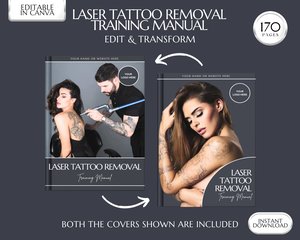 Laser Tattoo Removal Training Manual, Tattoo Removal Guide, Laser Tattoo Training Manual, Laser Clinic Tattoo Removal Course, Edit in Canva