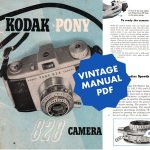 Kodak Pony 828 Vintage Manual 1949 PDF - Digital Product