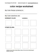 COLOR Recipe Color Scheme Painting Planning WORKSHEET  PDF Plan for Better Paintings