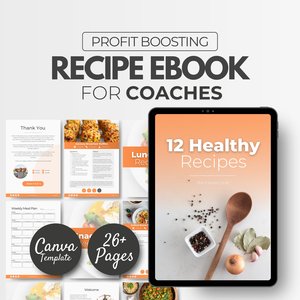 Editable Cookbook Template, Recipe PDF Template, Personal Trainer, Nutrition guide, fitness-templates, Editable Recipe Book, Meal planner