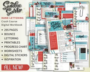 Learn To Hand Letter | The Ultimate Crash Course Digital Workbook Plus Our Entire Collection of 47 Additional Ebooks, 1,220 Files+ MORE FREE