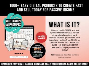 1000 Digital Products Ideas To Create And Sell Today For Passive Income,Etsy SEO Guide for Etsy Search Engine Optimization