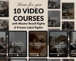 10 Courses with MRR, PLR - Resell Rights Course, mrr course , Digital Wealth, Passive Income, faceless marketing products plr video course