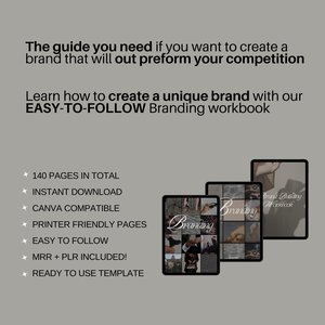 Ultimate Brand Building Workbook | MRR | Done For You | Blueprint Guide | PLR | Digital Business Branding | Master Resell | Lead Magnet, DFY