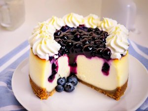 BEST Recipe Cheesecake, Lemon Blueberry Cheesecake Recipe, Digital Downloadable Desserts, Homemade Food Recipes, Dessert Recipe PDF