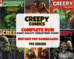 Creepy Comic Collection | Digital PDF Bundle | Vintage Horror Comics | Collectible E-books | Dark Fiction Archive | Thriller Comic Series