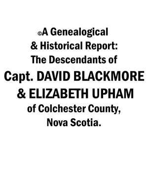 Capt. David Blackmore & Elizabeth Upham eReport