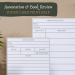 Annotation & Book Review Card Printable