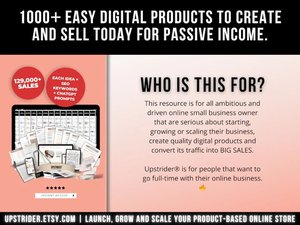 1000 Digital Products Ideas To Create And Sell Today For Passive Income,Etsy SEO Guide for Etsy Search Engine Optimization