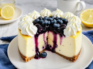 BEST Recipe Cheesecake, Lemon Blueberry Cheesecake Recipe, Digital Downloadable Desserts, Homemade Food Recipes, Dessert Recipe PDF