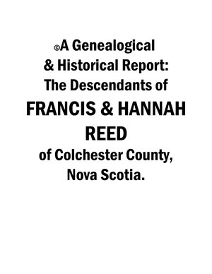 FRANCIS & HANNAH REED eReport