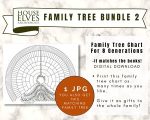 Family Tree Book BUNDLE 2 - Get 2 paperback genealogy notebooks, and 2 Beautiful Family Tree Chart JPGs to print as many times as you like