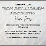 100 Rich Girl Luxury Faceless Reel Story Videos Master Resell Rights (MRR) and Private Label Rights (PLR) Digital Product