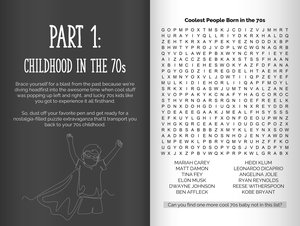 Born in the 70s Printable Activity Book for Adults - Mixed Puzzle Book about Growing Up in the 70s and 80s - Perfect Book for Turning 50