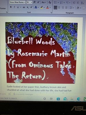 Bluebell Woods - a Ten page a5 size short story taken from a collaboration book Ominous Tales 2 - this one was written by me pdf file