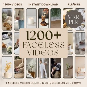 1200+ Faceless Aesthetic Videos for Instagram Reels, Minimalist Faceless Digital Marketing Videos With Master Resell Rights, MRR/PLR, Canva