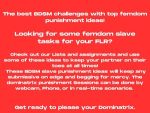 100 Femdom Tasks - Challenging Commands for Submissives - Dominatrix Rules - Domination and Humiliation - Sissy and Cuckold Themes - SPH