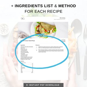 100 Healthy Recipes Ebook, Healthy Recipes, Recipe Ebook, Weekly Meal Prep, Meal Planner, Created by a Dietitian, A4, Printable PDF Download