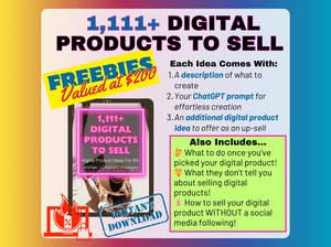 1,111+ Digital Product Ideas for Etsy: Passive Income Side Hustle With ChatGPT Prompts & Upsell Strategies to Sell Best Sellers + Freebies