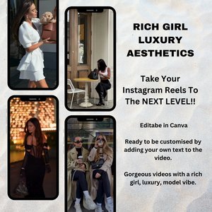 100 Rich Girl Luxury Faceless Reel Story Videos Master Resell Rights (MRR) and Private Label Rights (PLR) Digital Product