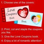 Printable Love Coupons Book for Him and Her, Valentine's Day Gift for Him and for Her, Romantic Coupons PDF, Love Coupons for Couples