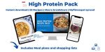 High Protein Pack, Protein meal plan, Protein shopping lists, Meal Planner, Weight loss, Fat loss, Muscle gain, Fitness gifts