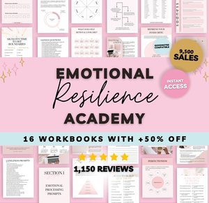 Emotional Resilience Academy Workbook Bundle, Mental Health Workbook, Guided Journal Prompts, Goodnotes Journal Prompts, Therapy Worksheets