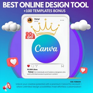 Canva Pro Full Features for Lifetime + 100 Bonus Canva templates | Unlock All Pro Features | In your Email - Edu