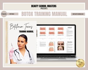 Botox & HA Fillers Training Manuals, Cosmetic Injections Training Guides, Nurse Injector Courses, Neurotoxins, Editable eBooks, Canva