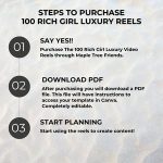 100 Rich Girl Luxury Faceless Reel Story Videos Master Resell Rights (MRR) and Private Label Rights (PLR) Digital Product