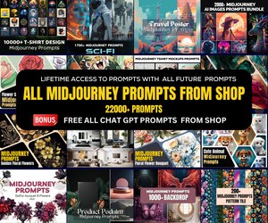 Midjourney Prompts Bundle, All shop Prompts, Midjourney Prompt, Midjourney AI Art, Learn Midjourney guides, Digital Art, Ai prompt bundle