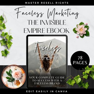 Master Faceless Marketing Guide, The Invisible Empire, PLR Digital Products Canva, Resell Rights Products, Faceless Marketing PLR