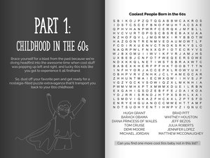 Born in the 60s Printable Activity Book for Adults - Mixed Puzzle Book about Growing Up in the 60s and 70s - Perfect Book for Turning 60